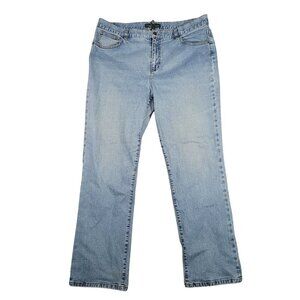 Lauren Ralph Lauren Womens Classic Straight Jeans 16 Mid-Rise Light Wash Denim